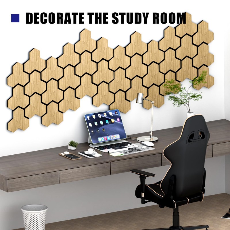 4 PCS Sound Absorbing Panels, Wood Soundproof Wall Panels, Decorative