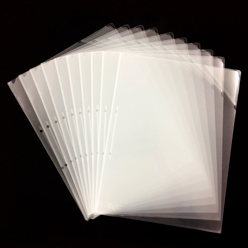 Kokuyo File Refills Clear Holder, A4, 2 Holes, 10 Pieces,