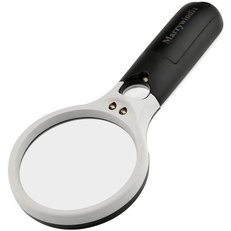 Magnifier 3 LED Light, Marrywindix 3X 45X Handheld Magnifier Reading