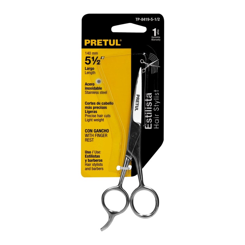 Pretul TP-8419-5-1/2, Tijera para estilista con gancho, 5-1/2", Pretul