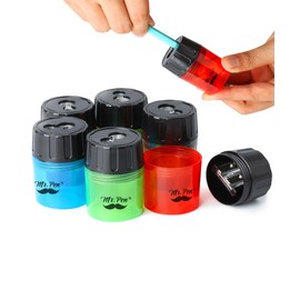 Mr. Pen- Handheld Manual Pencil Sharpener with 2 Sharpening Holes and Screw-On Lid, Pack of 6, Pencil Sharpeners, Colored Pencil Sharpener Manual
