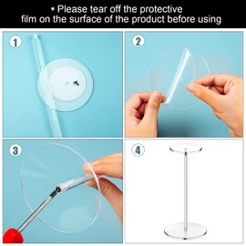 Yookeer 2 Set 12 Inch Clear Acrylic Hat Stands and Wig Display Rack Stands for Multiple Hats Display Tabletop Baseball Caps Watch Tabletop (Square Bottom)