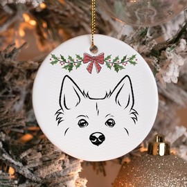 Minimal Dog Christmas Ornament:_#6 American Eskimo