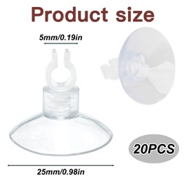 Yonfas 20 PCS Aquarium Suction Cup Clips – Strong Suction Holders for Fish Tank Accessories, Easy to Install, Perfect for Freshwater & Saltwater Tanks