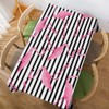 Walmsco Tablecloth Pink Flamingo Black White Stripes Decor For Dining