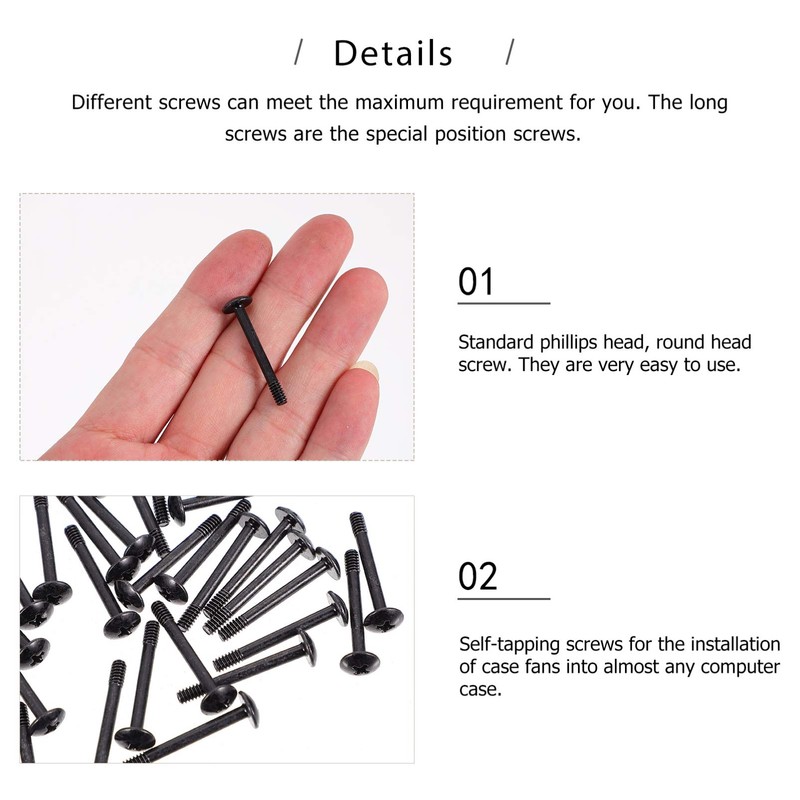 Scicalife 50pcs Computer Case Fan Screws - 30mm Reducing Vibration