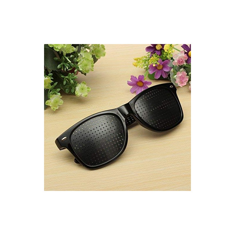 Bluelover Hole Glasses Men Women Lightweight Comfortable Black Frame Pinhole