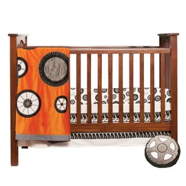 One Grace Place Teyo's Tires 3 Piece Infant Set, Black/White/Grey/Orange