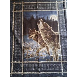 VIP by Cranston BTY Vintage Cranston V.I.P. Wolf Wolves VIP Cotton Fabric By The Yard