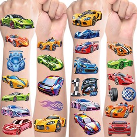 Cars Tattoos for Children, Car Children's Tattoos, Skin-Friendly, 10 Sheets, Racing Tattoo, Children, Boys, Party Bags, Children's Birthday Gifts, Party Decoration, Cars Toy