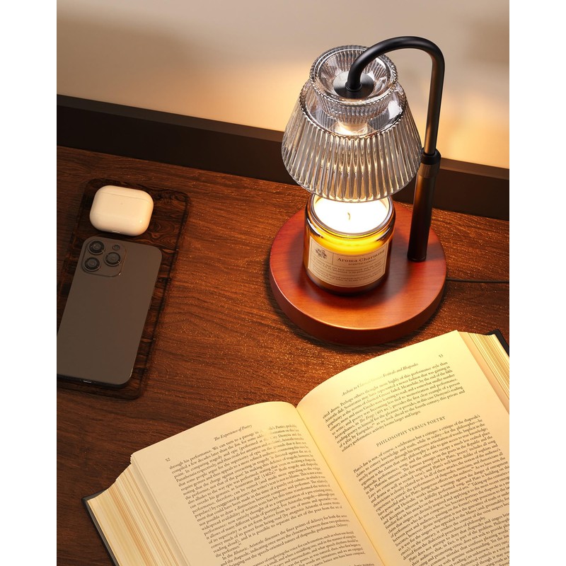 LISUNAR Candle Warmer Lamp with Timer &Dimmable Wax Melt Warmer