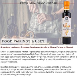 Ariston Fig Infused Balsamic (Sweet) 8.45oz Organic Product of Modena, Italy