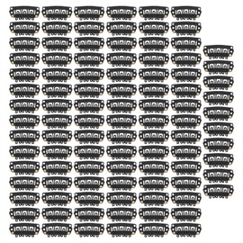 Clip de Presión de Extensión de Cabello en Forma de U Negro de 100 Piezas, Clips de Presión de Acero Inoxidable Clip de Peluca de 6 Dientes Seguro para Extensiones de Cabello de Bricolaje