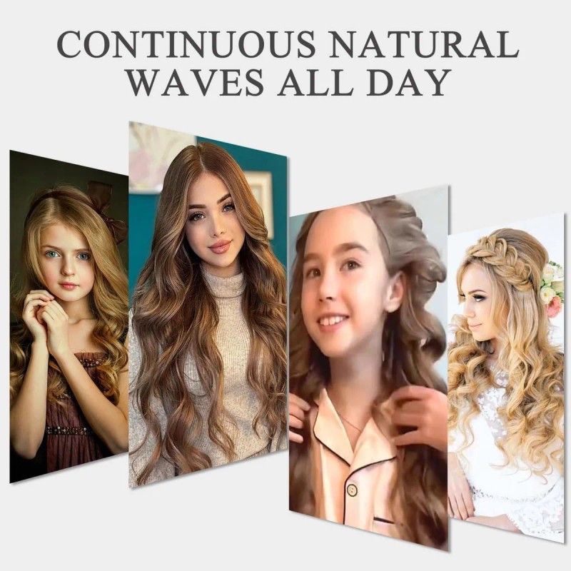 9 Pzs Curly Ondas En Cabello Rizos Sin Calor Tubo
