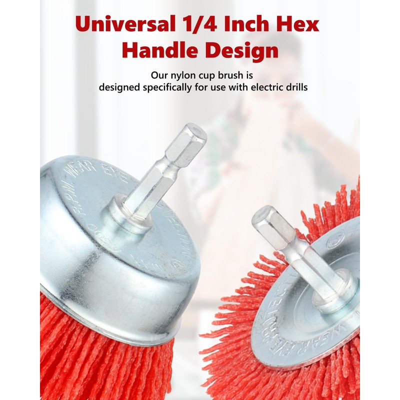 AOKLIT 18 Pack Nylon Filament Abrasive Wire Brush Wheel &