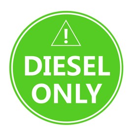 Diesel Only Sticker Sign,4" Diesel Only Decal Labels - to Prevent User Error - Adhesive Fuel Stickers for Trucks, Tractors, Machinery(5 Pack Set) (Green)