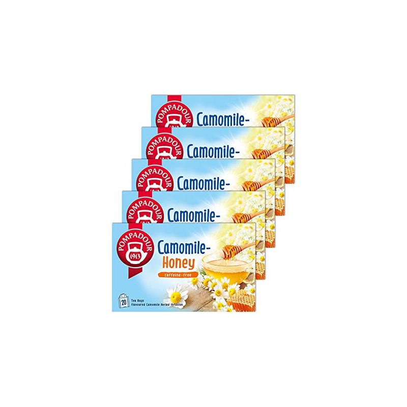 Pompadour Chamomile Honey Herbal Tea, 1 Box (0.05 oz (1.5