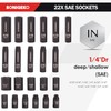 SONIGEKOSocket Set 1/4" Drive Impact Socket Set,55-Piece 6 Point Deep,Standard