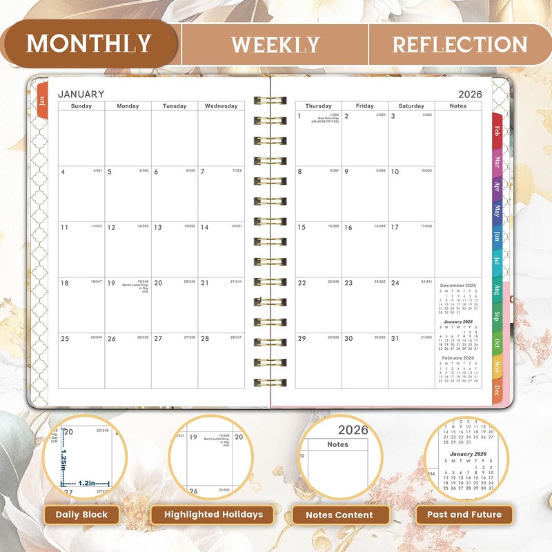 2026 Planner - Planner 2026 Weekly and Monthly, JAN.2026 -