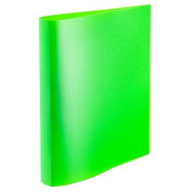 HERMA 19713 Ring Binder A4 Translucent Neon Green, Slim, 2 Rings, 25 mm Wide, Plastic Folder with Hold-Down for School & Office, Sturdy Plastic Ring Binder for Boys and Girls