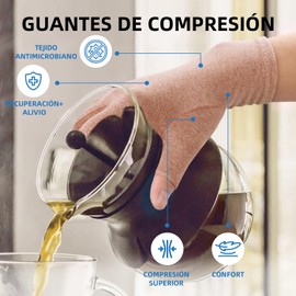 2 Pares Guantes para Artritis,Guantes de compresión de medio dedo,Alivia Dolor Reumatoide y Rigidez de Muñeca,para Mujeres y Hombres,para uso Diario,Bicicletas,Deportes y Trabajo(gris＋marrón, M)