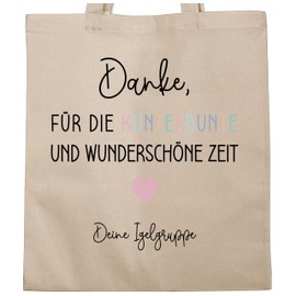 Geschenk mit Namen personalisiert by Shirtracer - Cotton Bag - Thank You for the Colourful and Beautiful Time I Graduation Gift Educator Thank You Gifts Nursery Gift Nursery Gift, 1 natural white