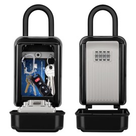 HUANLANG Key Lock Box for Outside,Large Lockboxes 4 Digit Combination Resettable Code Waterproof Outdoor Lock Box for Door Handle,Key Hider Safe for Home Airbnb Garage Office