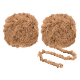 Patikil 35yds Faux Fur Yarn, 2 Skeins Fuzzy Crochet Fluffy Soft Chunky Polyester Plush Fur Eyelash for Crocheting Knit Blanket Rug Sweater Scarf Hat Bear Brown