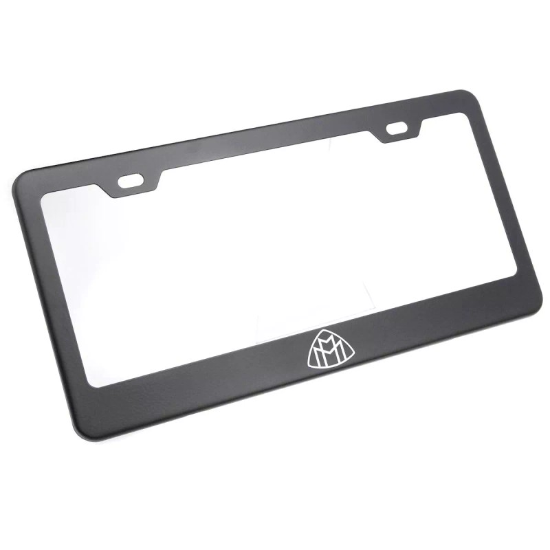 KA Depot For Maybach License Plate Frame Matte Black W/Chrome