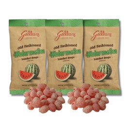 Gilliam Old Fashioned Sanded Drops - Watermelon - Pack of 3, 4.5 oz. Bags By Lyza's Sweets & Treats