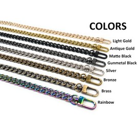 VersaKits - Cadena de metal de latón de 48 pulgadas para cartera, cadena de eslabones de mano para axilas de repuesto para embrague, bolso de mano