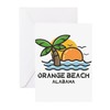 CafePress Alabama Orange Beach Greeting Cards Folded Greeting Cards (10-pack)