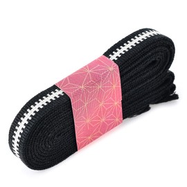 Banshu Kogei ao for Swords (Serious Iai Sword), Bag String, 4 Minutes, Width 0.5 inches (12 mm) (For Twords, 35.4 inches (90 cm), New Pattern No. 65, Black & White) Sanada Cord, 100% Cotton, Hard to Unravel, Point Digestion