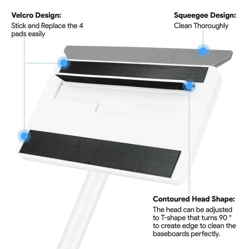 Baseboard Cleaner Tool with Handle, DELUX Baseboard Cleaner with Extendable