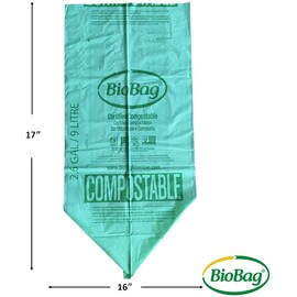 BioBag (USA), The Original Compostable Bag, 2.6 Gallon, 100 Total Count, 100% Certified Compostable Kitchen Food Scrap Bags, Kitchen Compost Bin Compatible