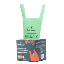 2.6 Gallon Compostable Food Scrap Bags - Handle Tie | BPI & OK Home Certified | Counter Top Bin, Kitchen Trash, Home & Yard Waste Bags 100 Count