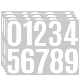 4 Inch Mailbox Numbers Stickers, 4 Sheets Vinyl Self-Adhesive Decals 0-9, Waterproof House Address Numbers for Easy Backing Peeling, Strong Self Adhesive Vinyl House Numbers for mailbox（White ）
