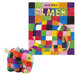 Elmer Finger Puppet Book Set featuring Elmer the Elephant by David McKee, includes Elmer Finger Puppet - Perfect for interactive storytelling, creative play, and fun for toddlers and kids