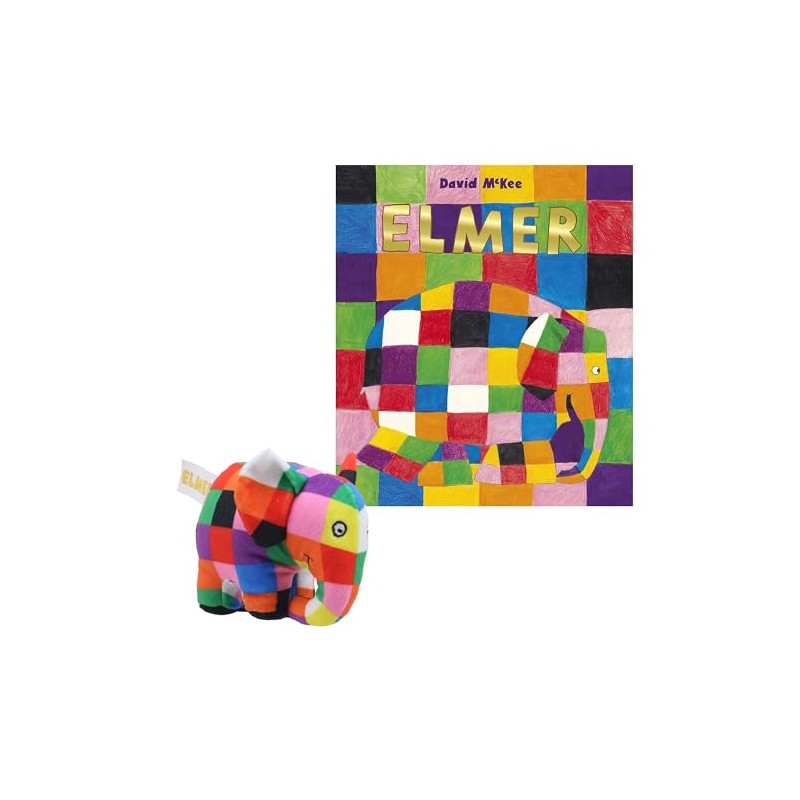 Elmer Finger Puppet Book Set featuring Elmer the Elephant by