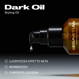 Sebastian Professional Dark Oil Smooth and Shine Styling Oil – Olio leggero per capelli lisci, morbidi e luminosi, ideale per donare brillantezza e controllo naturale, 30ml
