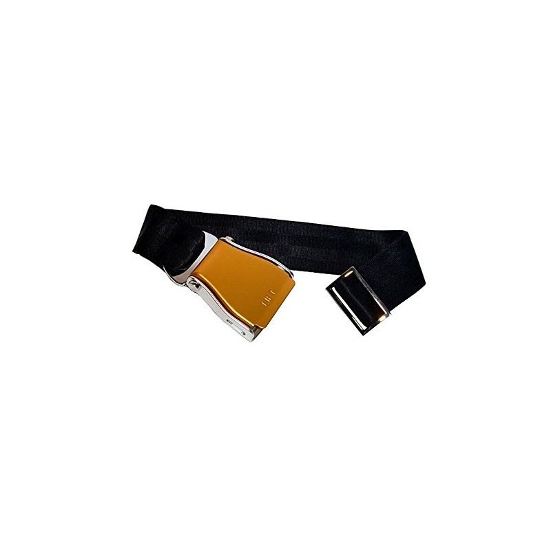 Skybelt Airplane Belt Gold - Silver/Black Trouser Belt Adjustable Length,