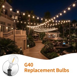 CHYSUPER 10PK G40 LED Replacement Bulbs, 0.6W 2700K Warm White, E12 Base