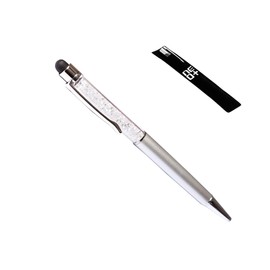 NEO+ Quality 2-in-1 Capacitive Touchscreen Stylus and Ballpoint Pen with Crystals (Silver)