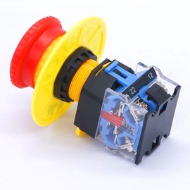 Taiss 22mm 2 NC Red Mushroom Latching Emergency Stop Push Button Switch 10A 440V LA38A-02ZS
