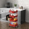 Simple Houseware 4-Tier Multifunctional Rolling Utility Cart with Hanging Buckets,