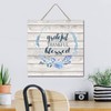 Rustic Wooden Plaque Sign Grateful Thankful Blessed Vertical Wood Plaque