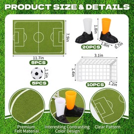 40 PCS Soccer Football Centerpieces Tabletop Foosball Game Set Mini Table Top Sports Games Table Decor Soccer Football Party Decorations for Family Office Indoor Fun Favors