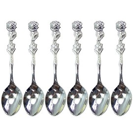 Nagao Rose Coffee Spoon Silver Plated 5 pcs + 1 pc Made in Japan