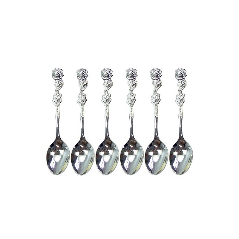 Nagao Rose Coffee Spoon Silver Plated 5 pcs + 1