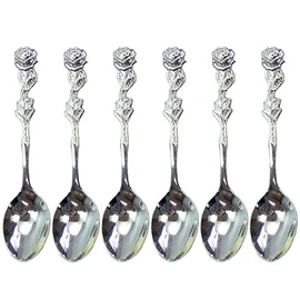 Nagao Rose Coffee Spoon Silver Plated 5 pcs + 1 pc Made in Japan